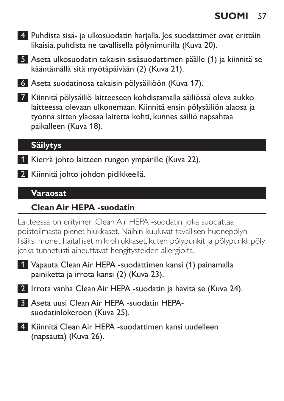 Philips MiniVac Aspirador de escoba User Manual | Page 57 / 124