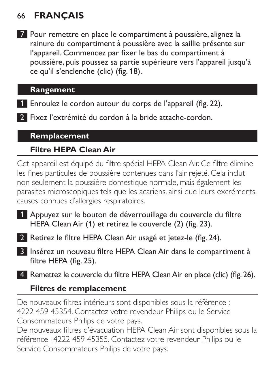 Philips MiniVac Aspirador de escoba User Manual | Page 66 / 124