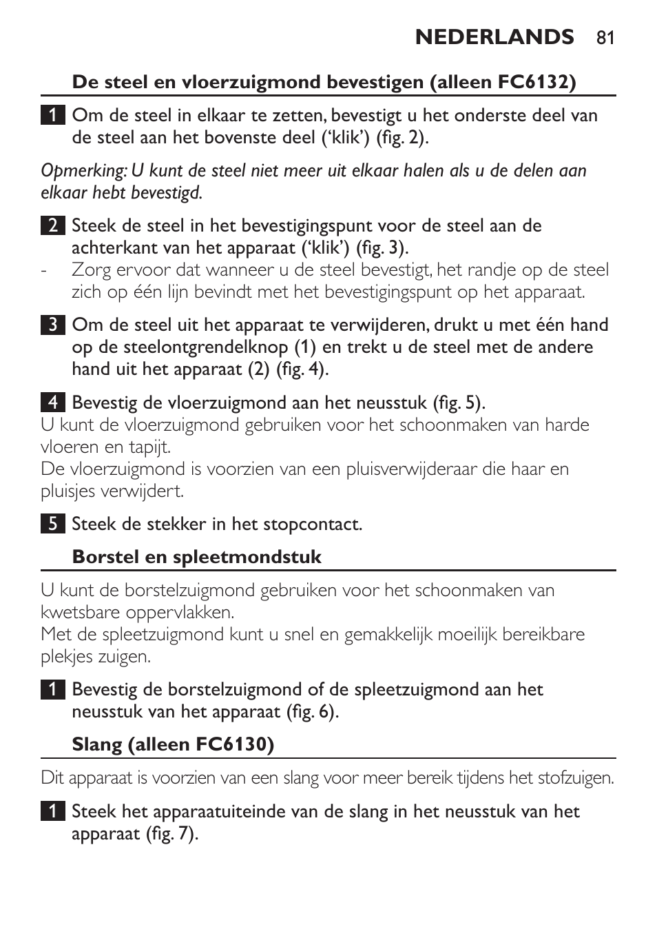 Philips MiniVac Aspirador de escoba User Manual | Page 81 / 124