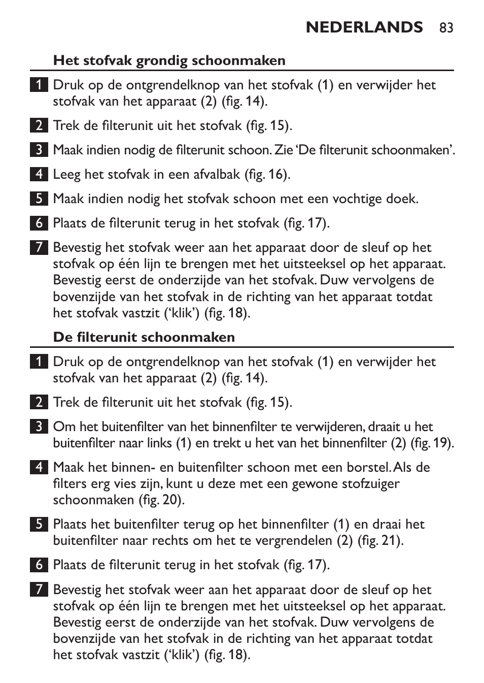 Philips MiniVac Aspirador de escoba User Manual | Page 83 / 124