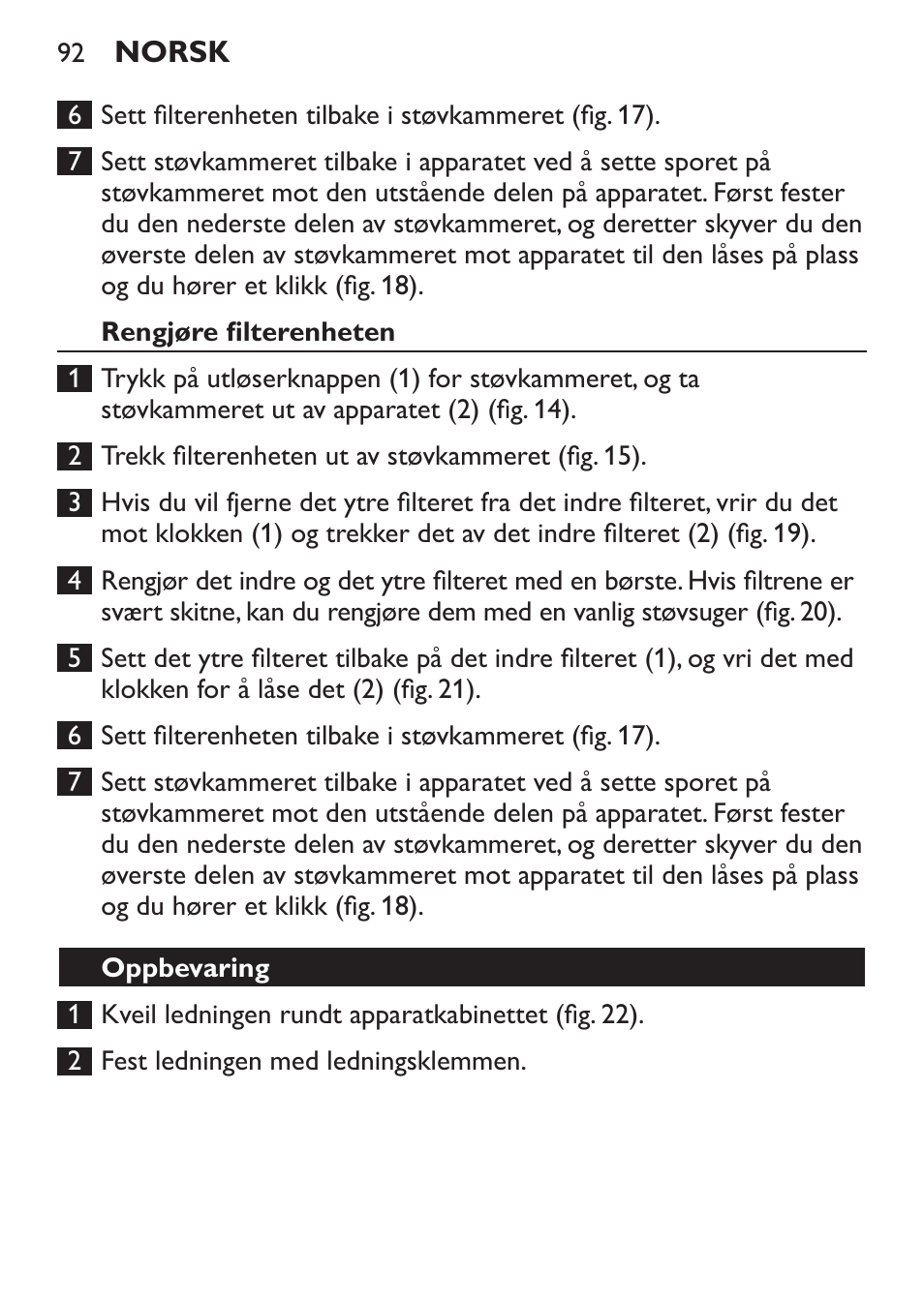 Philips MiniVac Aspirador de escoba User Manual | Page 92 / 124