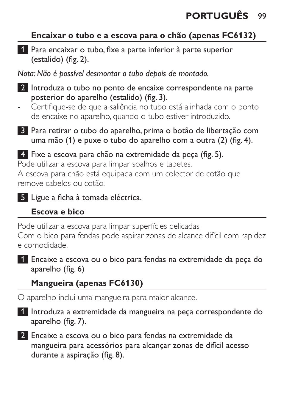 Philips MiniVac Aspirador de escoba User Manual | Page 99 / 124