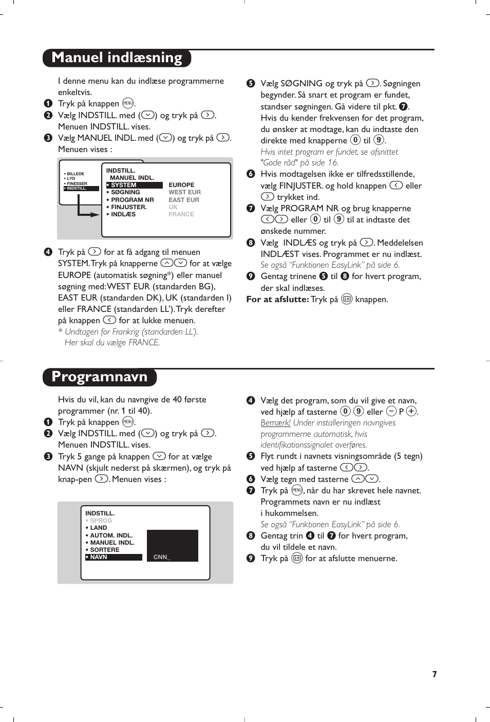 Manuel indlæsning programnavn | Philips Matchline Flat TV User Manual | Page 103 / 192