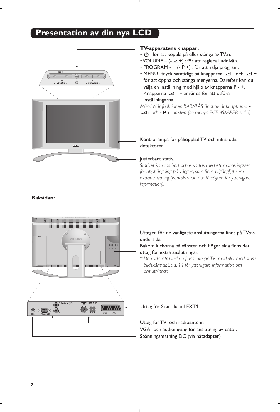 Presentation av din nya lcd | Philips Matchline Flat TV User Manual | Page 130 / 192