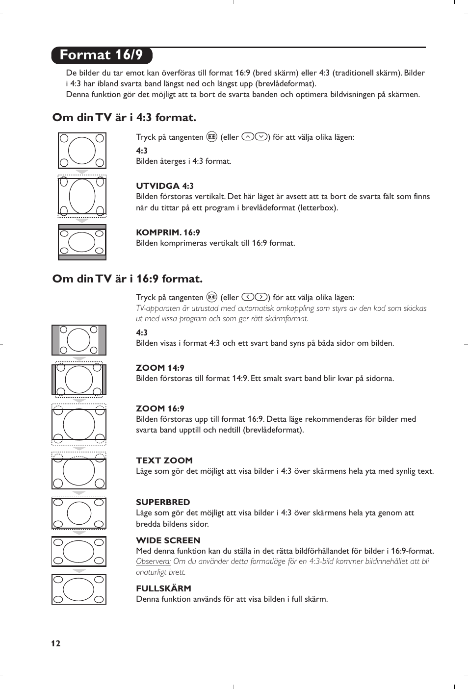 Format 16/9 | Philips Matchline Flat TV User Manual | Page 140 / 192