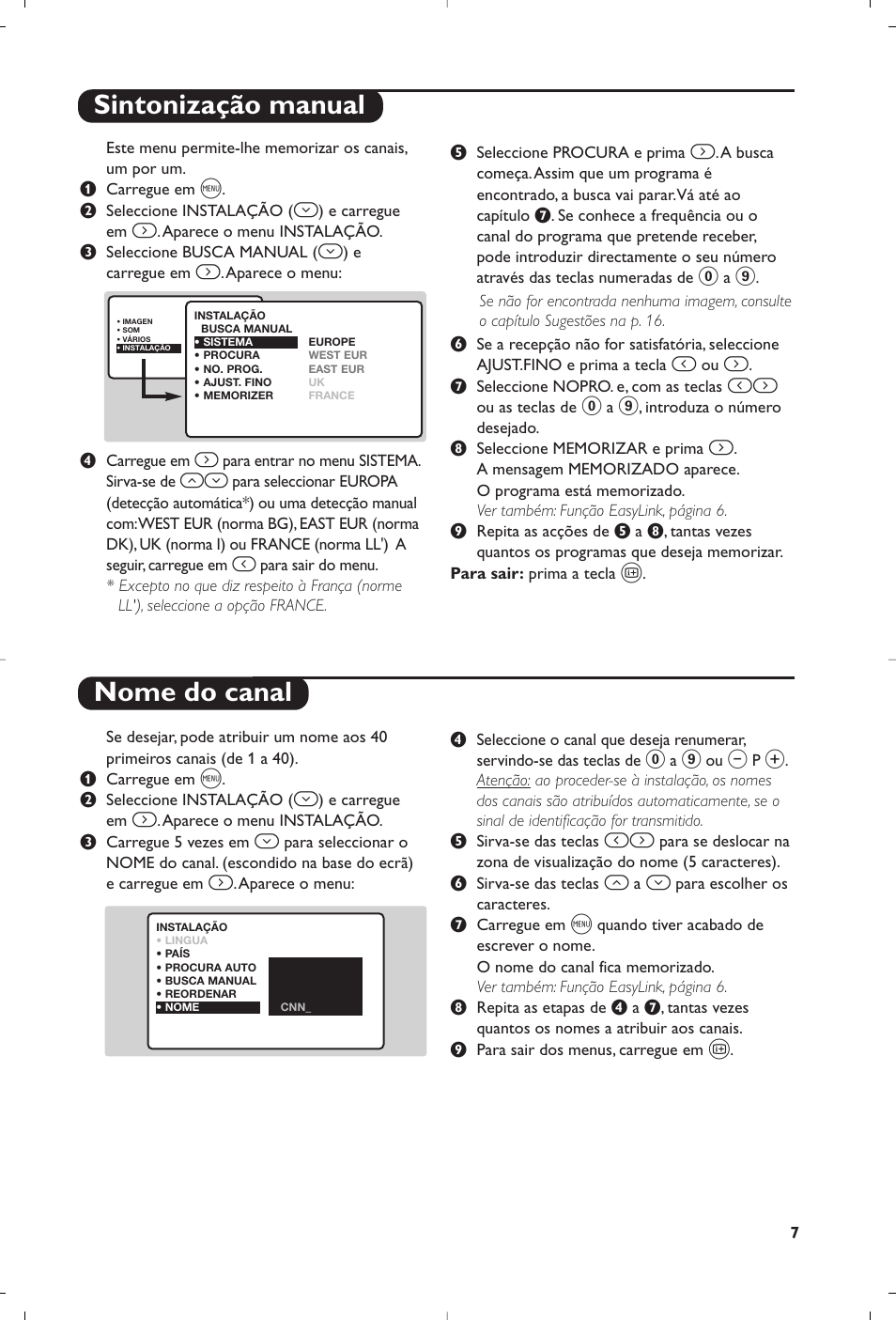 Sintonização manual nome do canal | Philips Matchline Flat TV User Manual | Page 183 / 192