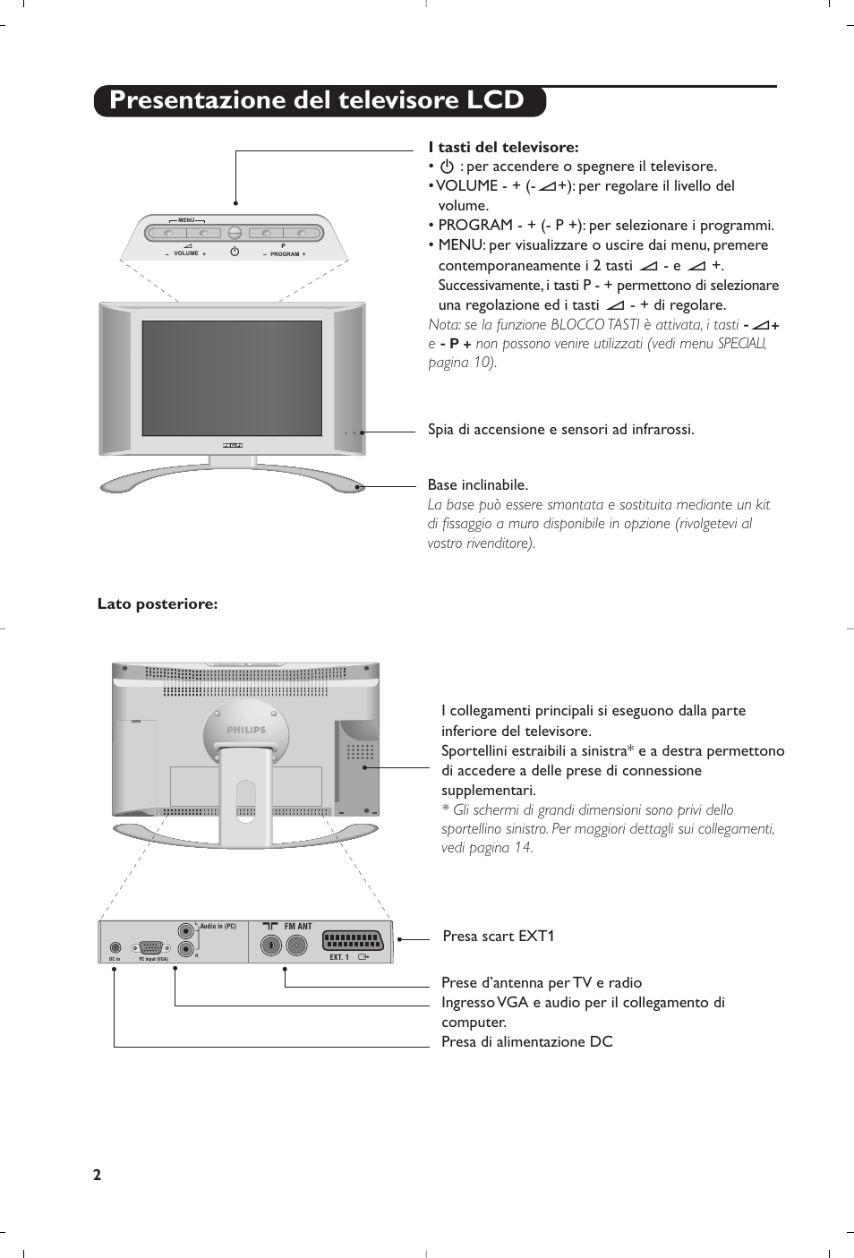 Presentazione del televisore lcd | Philips Matchline Flat TV User Manual | Page 50 / 192