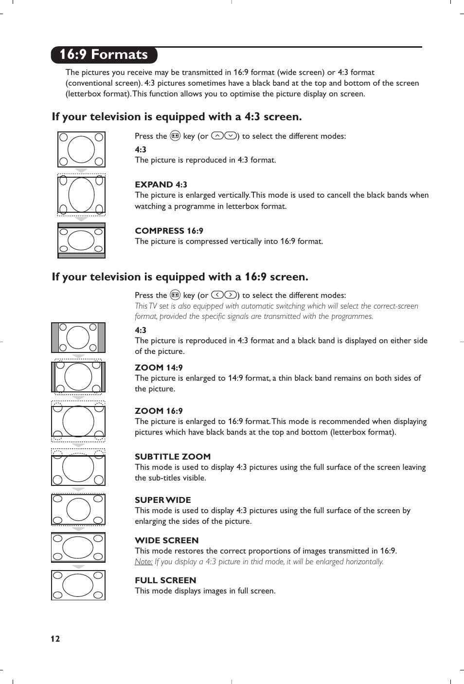 9 formats | Philips Matchline Flat TV User Manual | Page 92 / 192