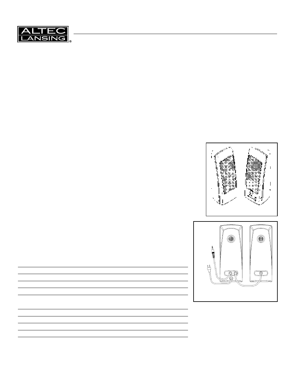 Altec Lansing ACS21W User Manual | 2 pages