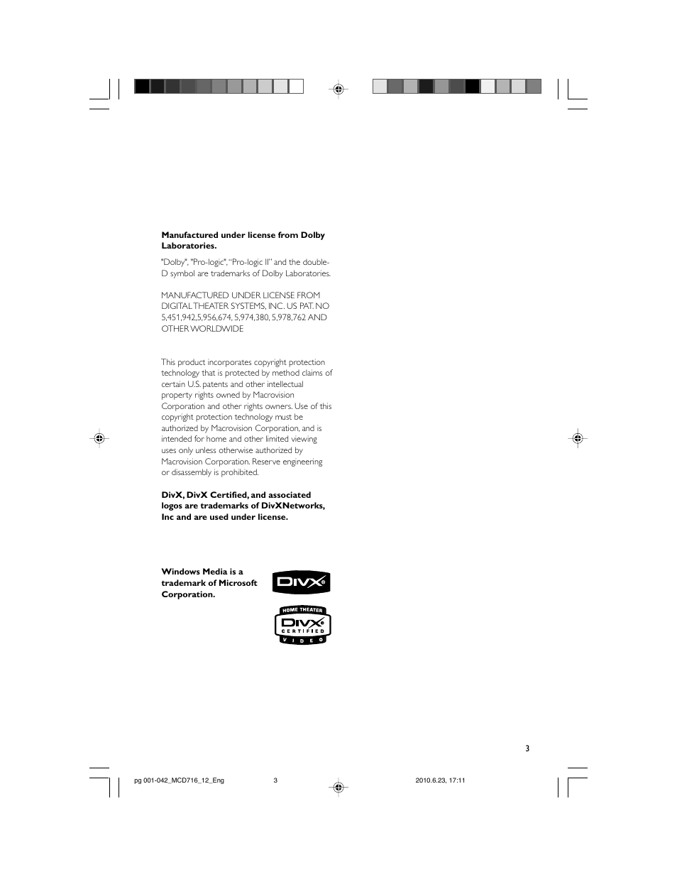 Philips Sistema Hi-Fi con componentes DVD User Manual | Page 3 / 44