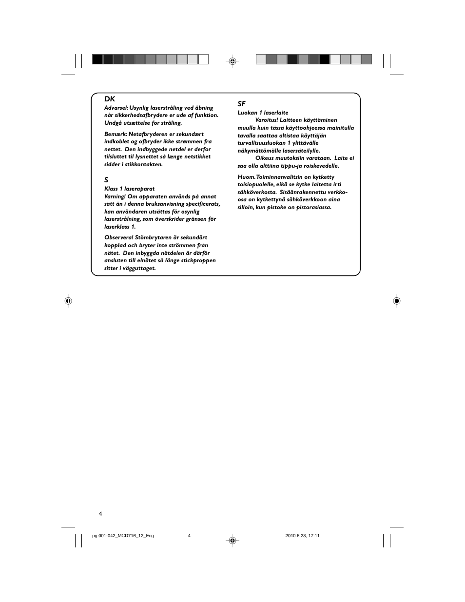 Philips Sistema Hi-Fi con componentes DVD User Manual | Page 4 / 44
