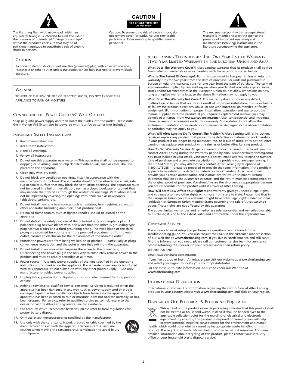 Altec Lansing inMotion iM510 User Manual | Page 3 / 8
