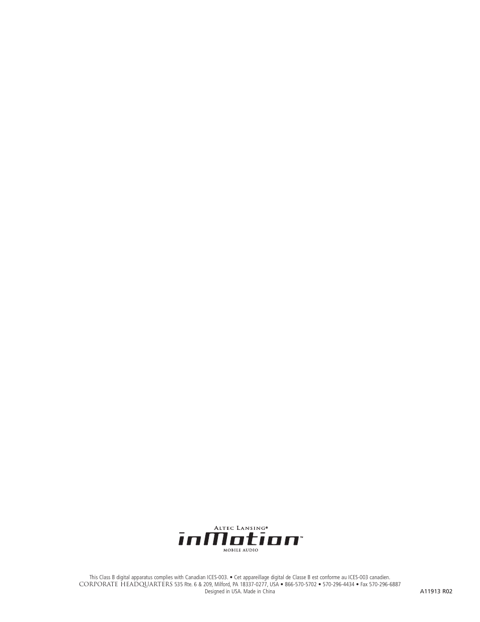 Altec Lansing inMotion iM510 User Manual | Page 8 / 8