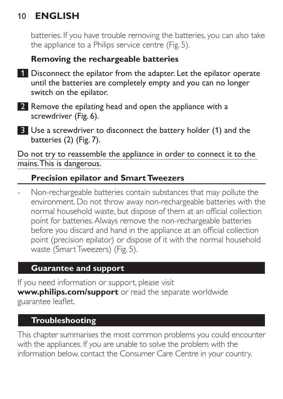 Philips SatinPerfect Depiladora User Manual | Page 10 / 124