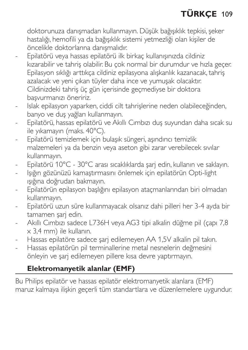 Philips SatinPerfect Depiladora User Manual | Page 109 / 124