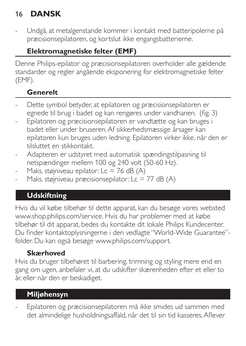 Philips SatinPerfect Depiladora User Manual | Page 16 / 124