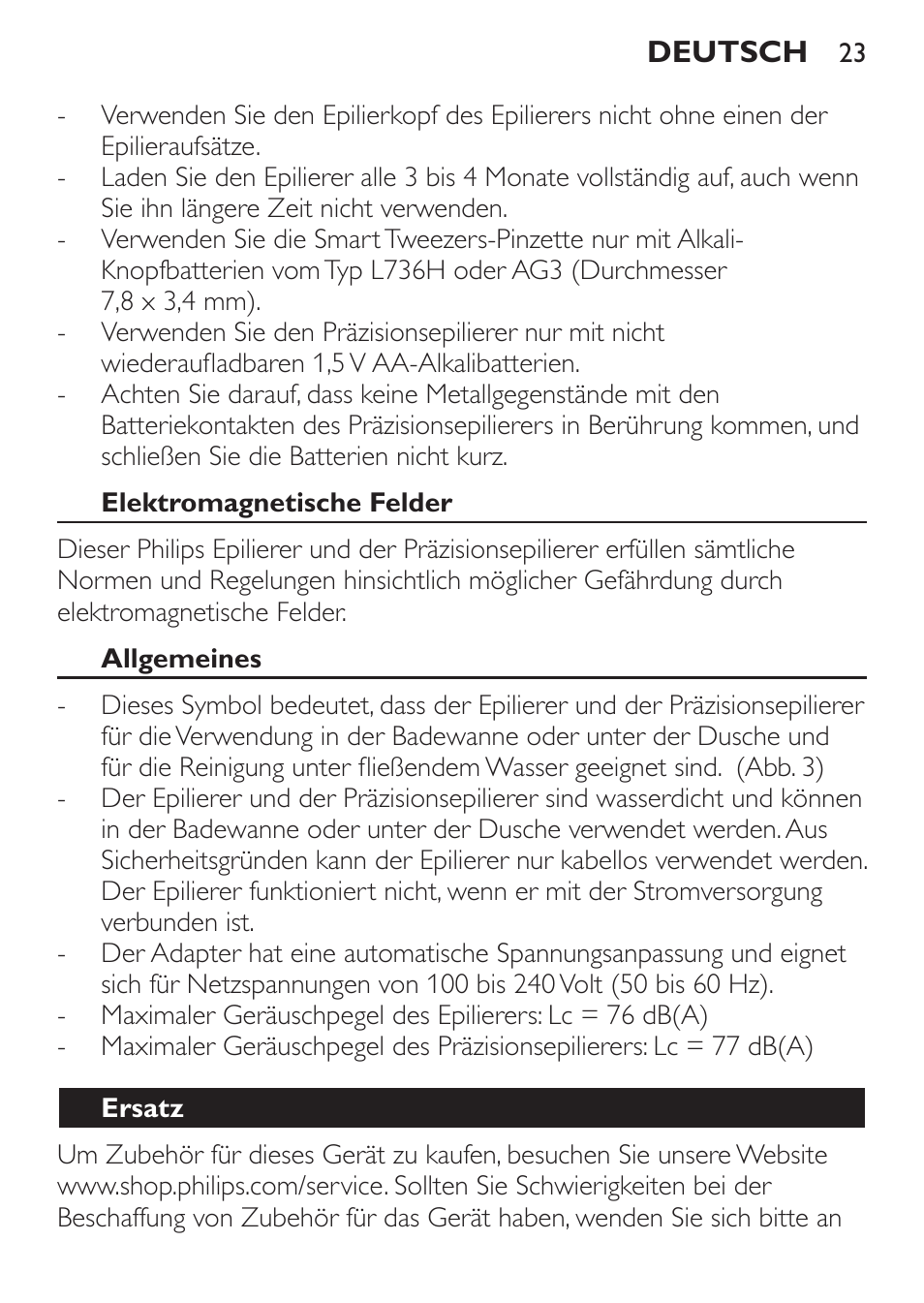 Philips SatinPerfect Depiladora User Manual | Page 23 / 124