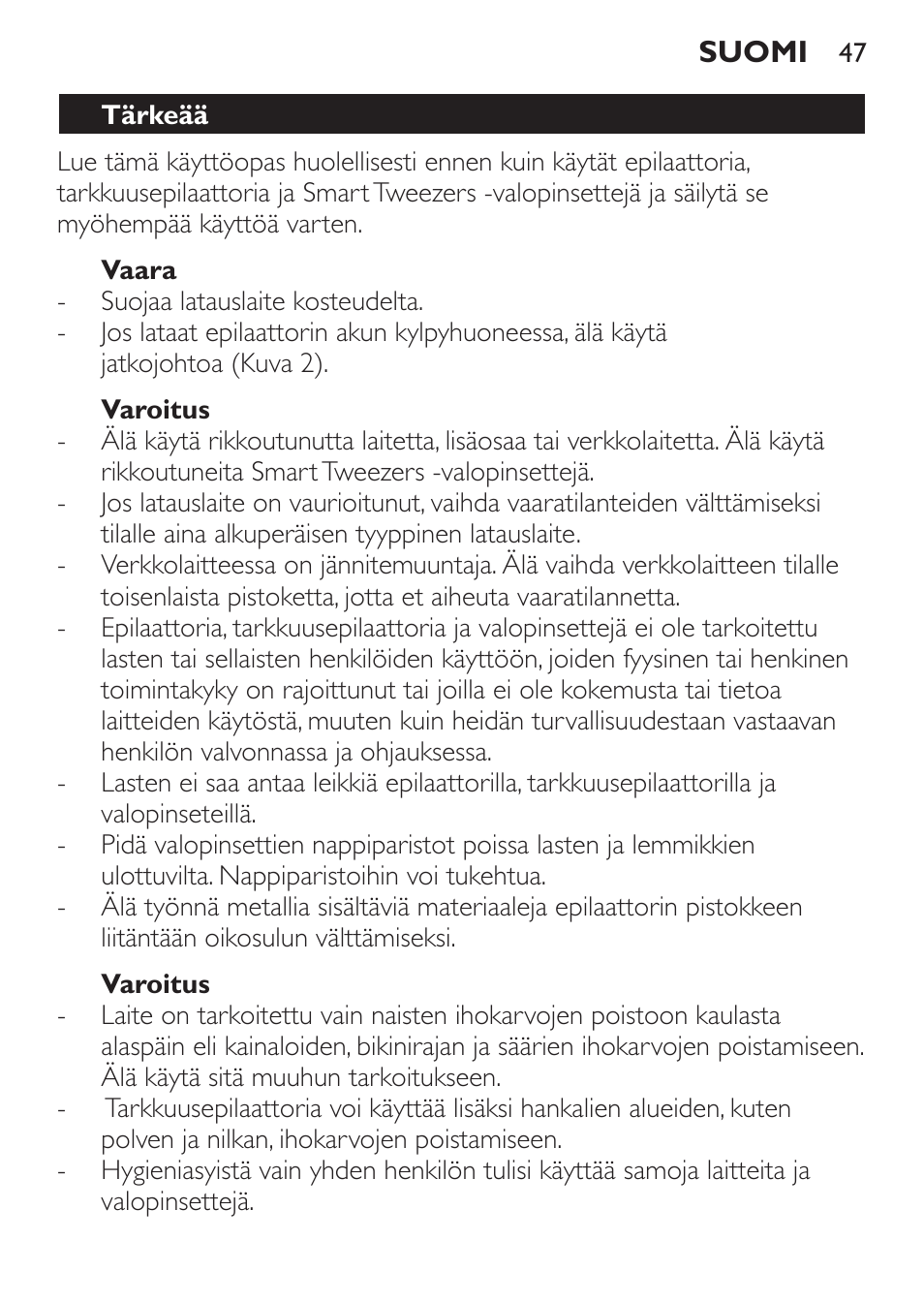 Philips SatinPerfect Depiladora User Manual | Page 47 / 124