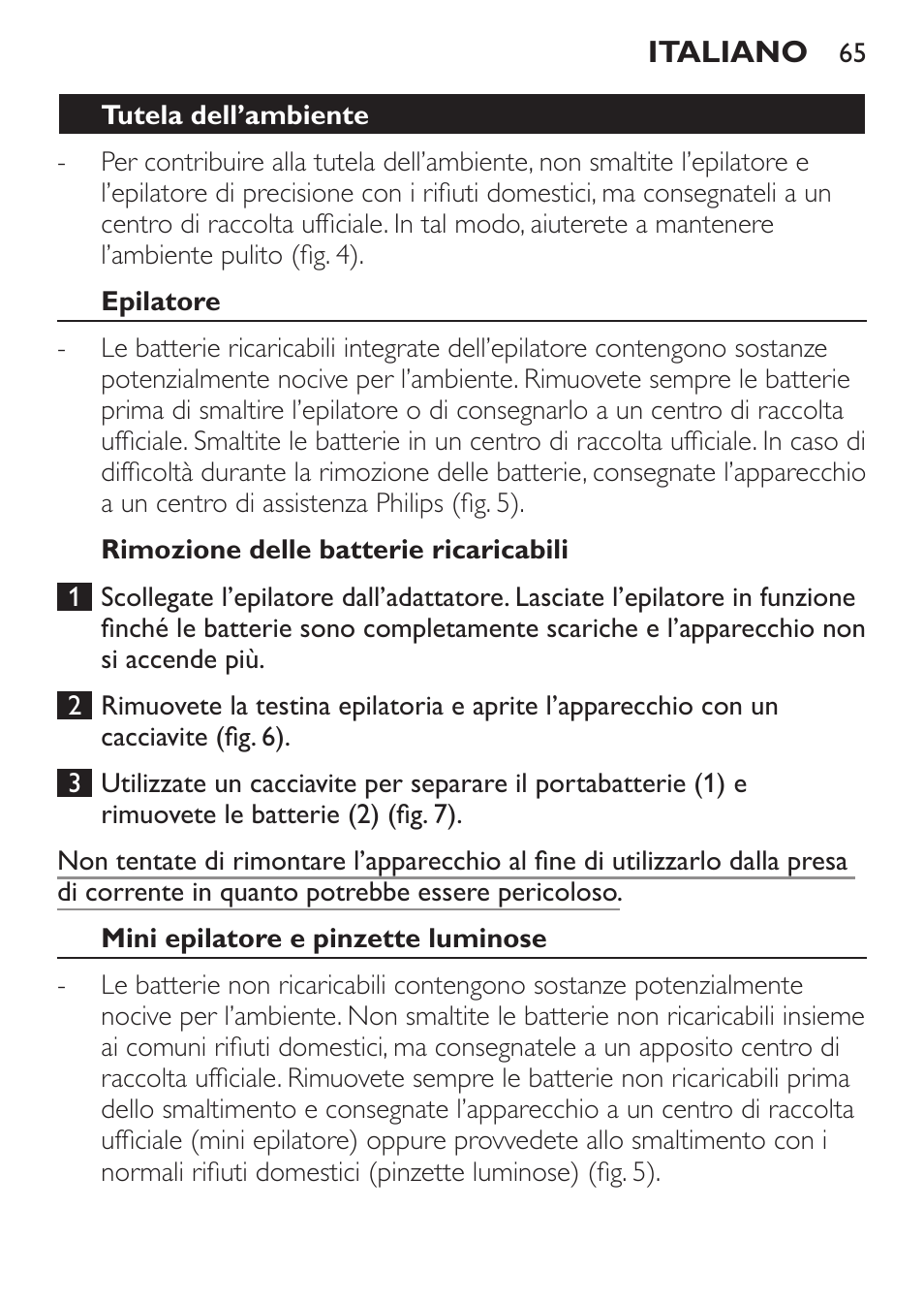 Philips SatinPerfect Depiladora User Manual | Page 65 / 124