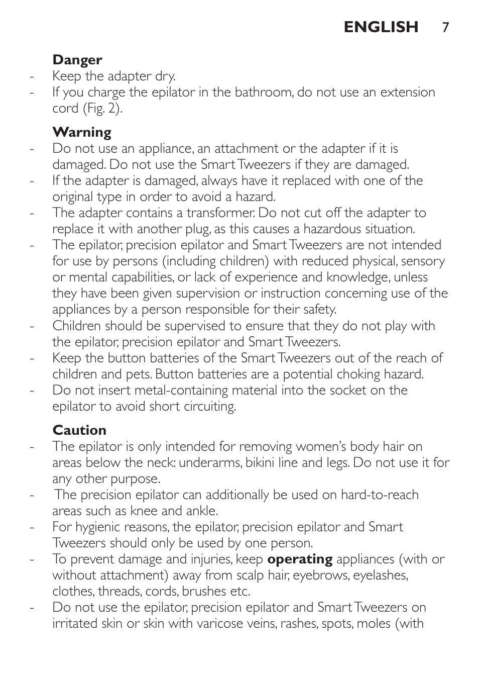 Philips SatinPerfect Depiladora User Manual | Page 7 / 124