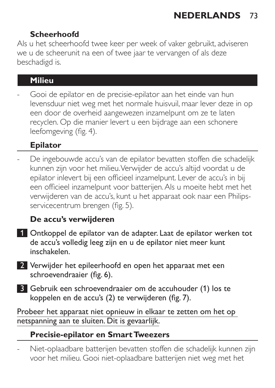 Philips SatinPerfect Depiladora User Manual | Page 73 / 124