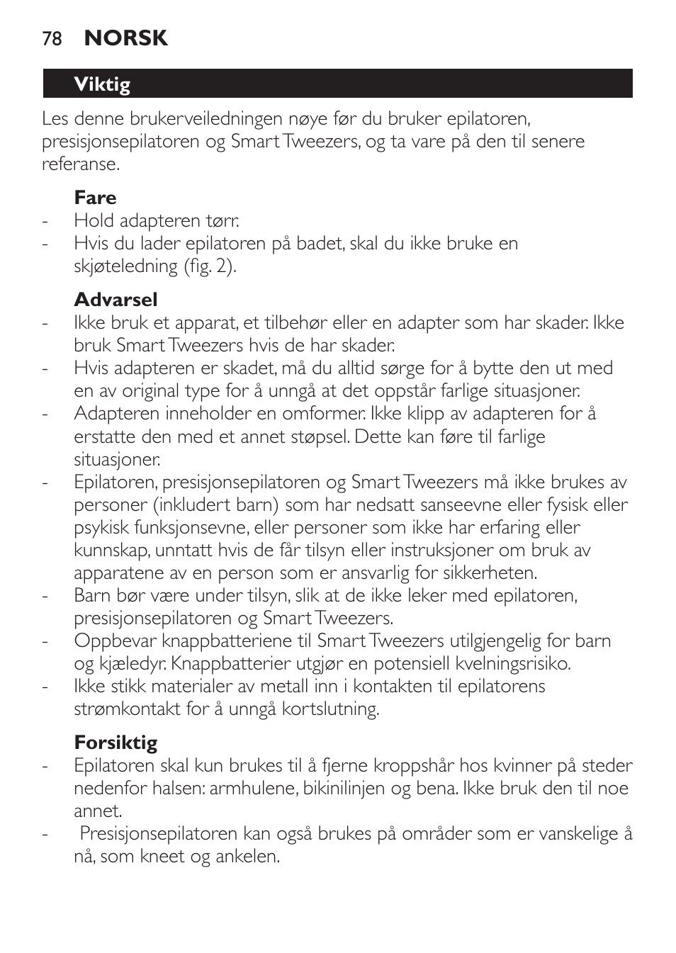 Philips SatinPerfect Depiladora User Manual | Page 78 / 124