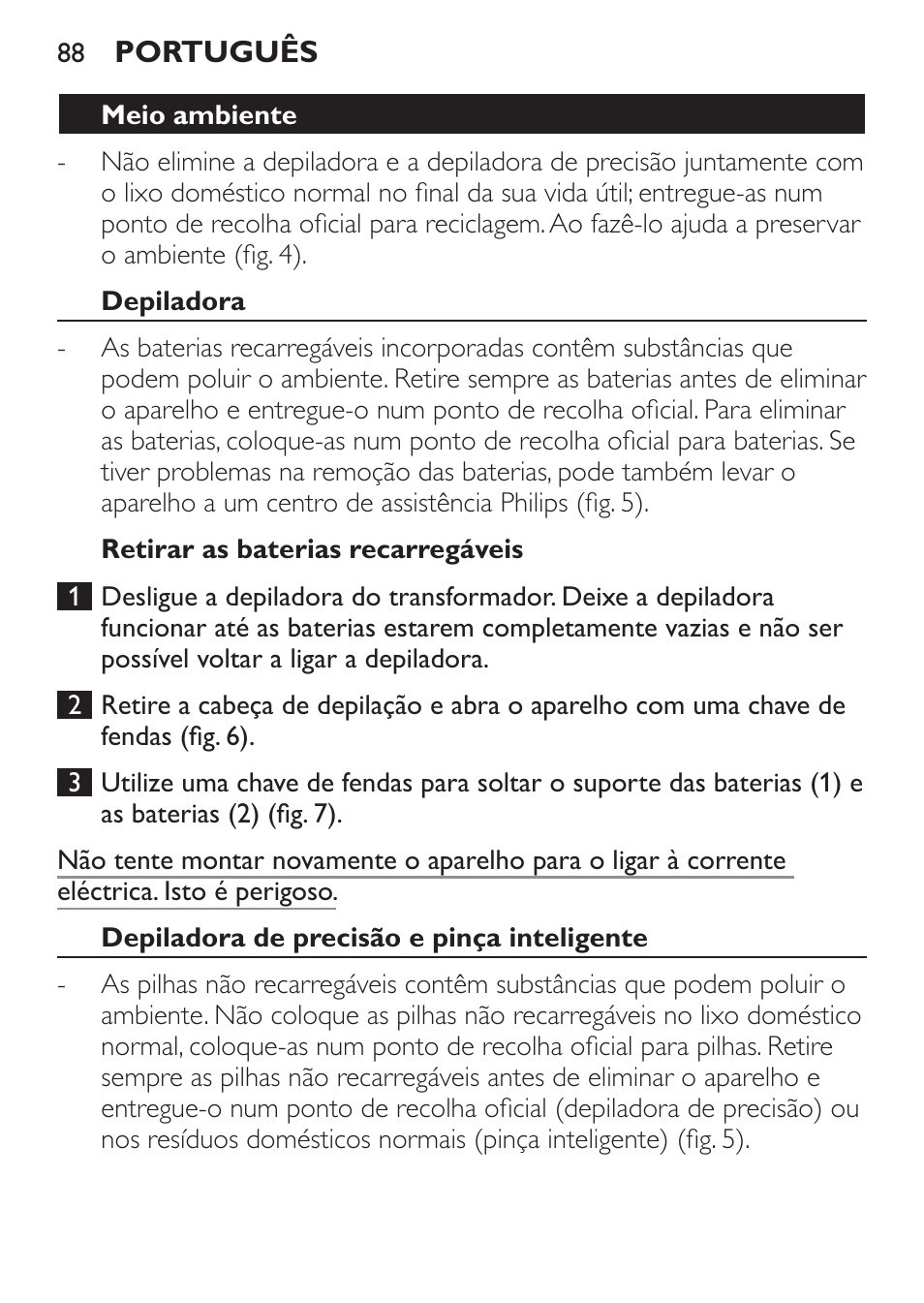 Philips SatinPerfect Depiladora User Manual | Page 88 / 124