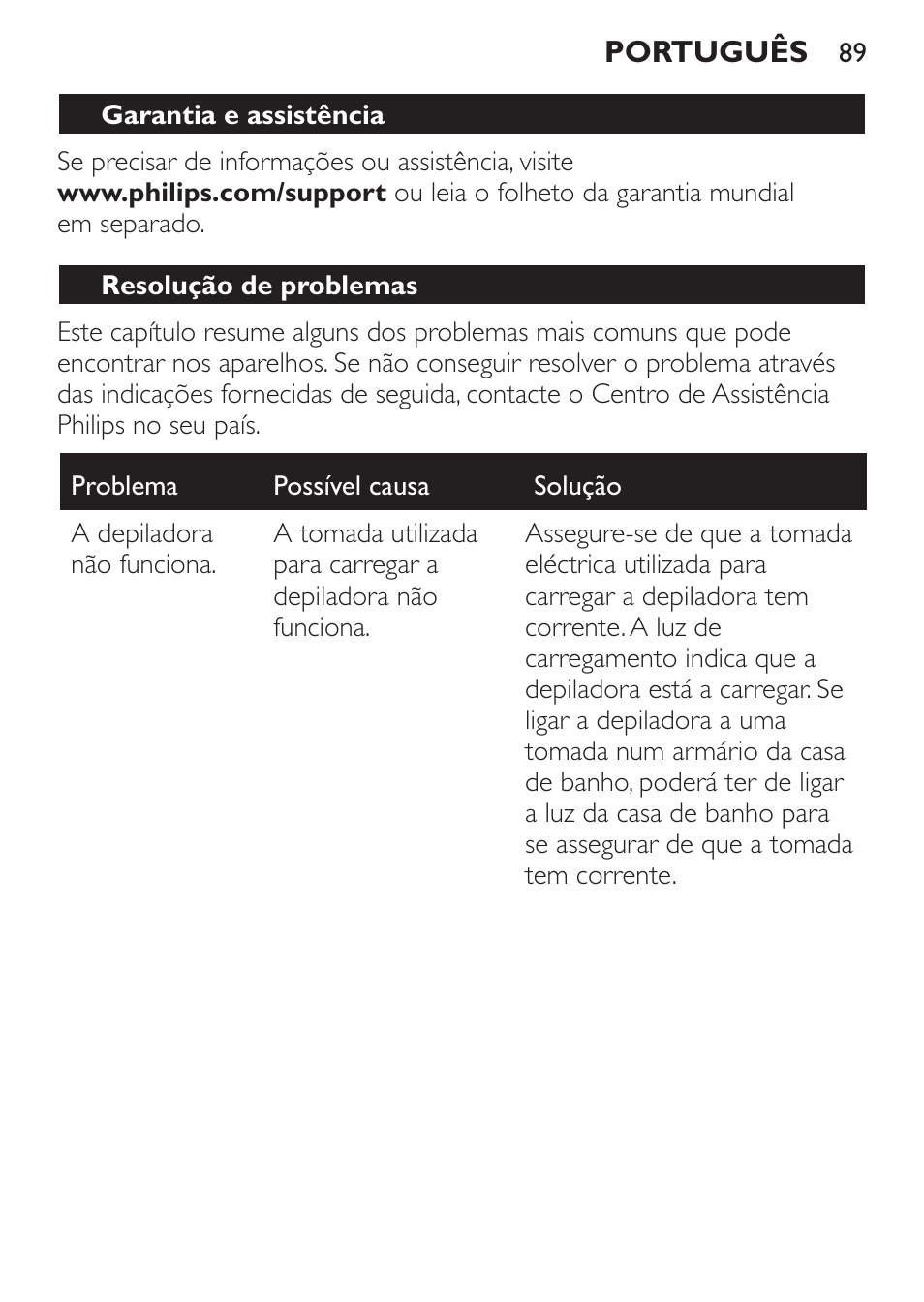 Philips SatinPerfect Depiladora User Manual | Page 89 / 124