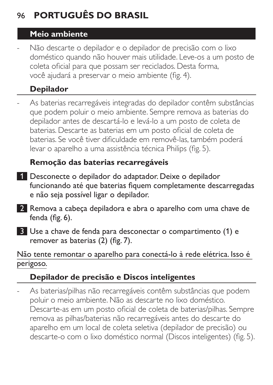 Philips SatinPerfect Depiladora User Manual | Page 96 / 124