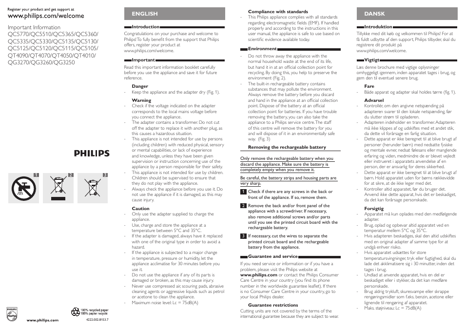 Philips HAIRCLIPPER Series 5000 cortapelos User Manual | 8 pages