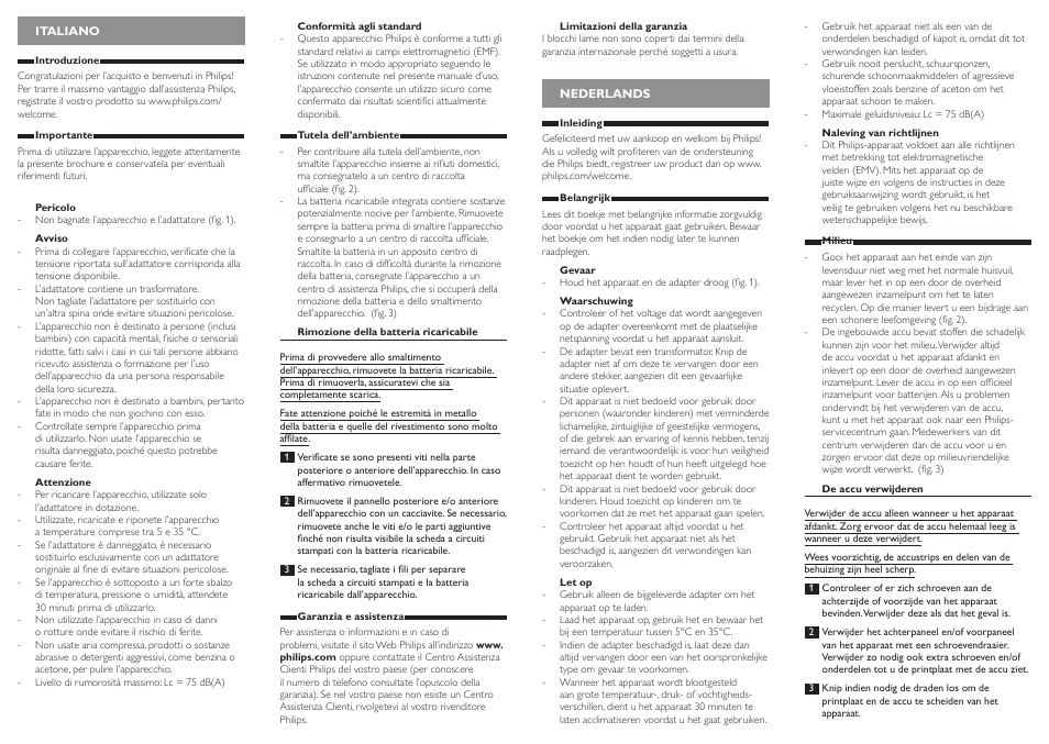 Italiano, Nederlands | Philips HAIRCLIPPER Series 5000 cortapelos User Manual | Page 5 / 8