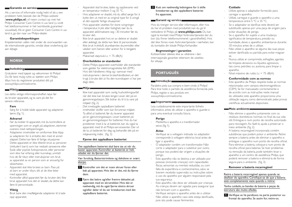 Norsk, Português | Philips HAIRCLIPPER Series 5000 cortapelos User Manual | Page 6 / 8