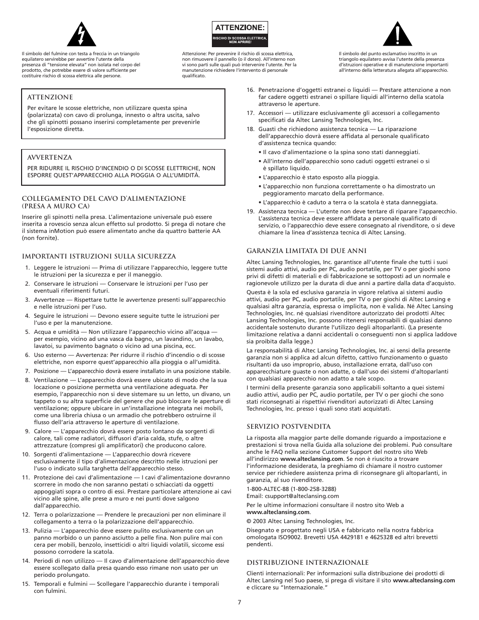 Altec Lansing inMotion Portable Speaker Docking Station User Manual | Page 9 / 34