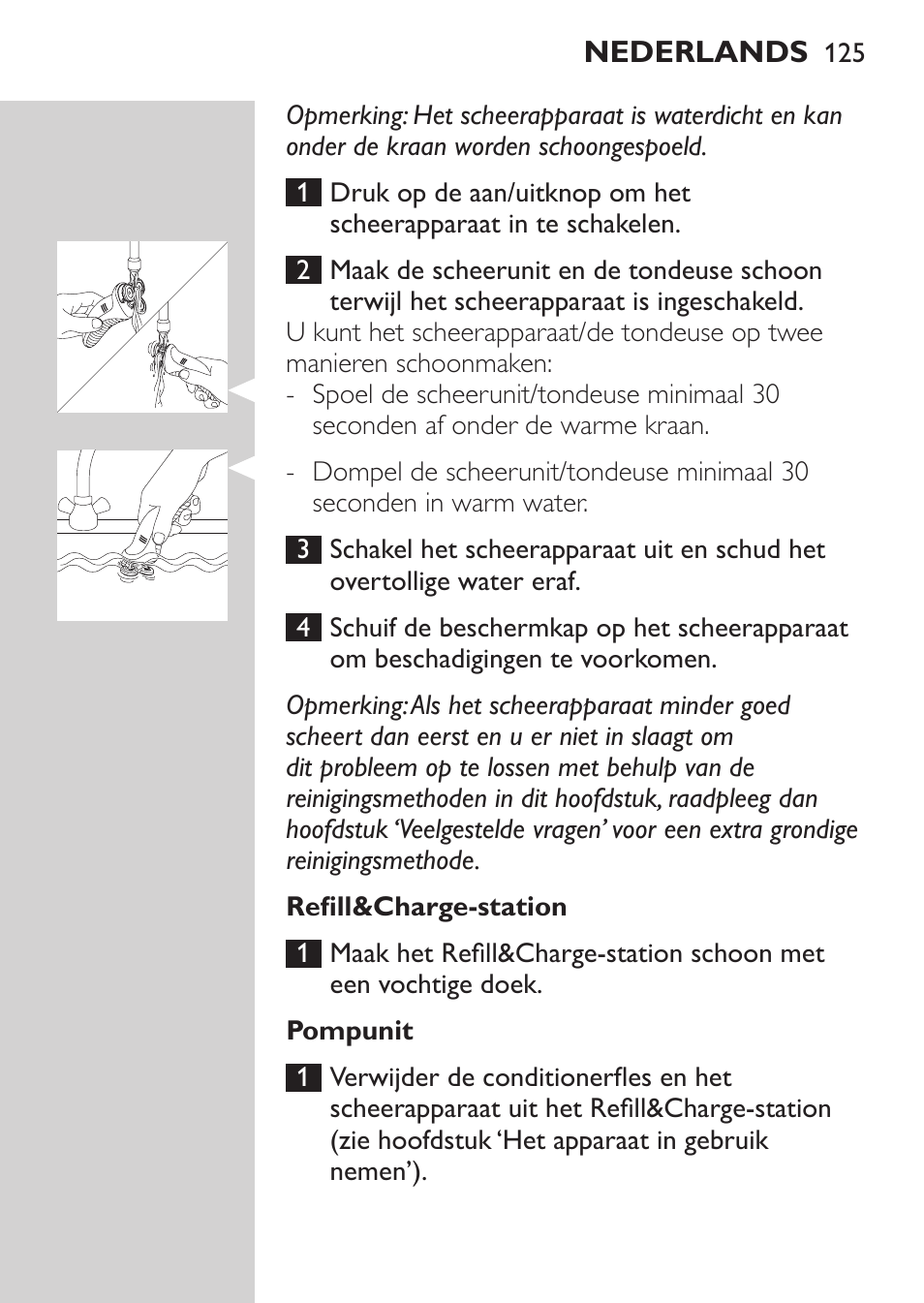 Refill&charge-station, Pompunit | Philips Afeitadora NIVEA FOR MEN User Manual | Page 123 / 180