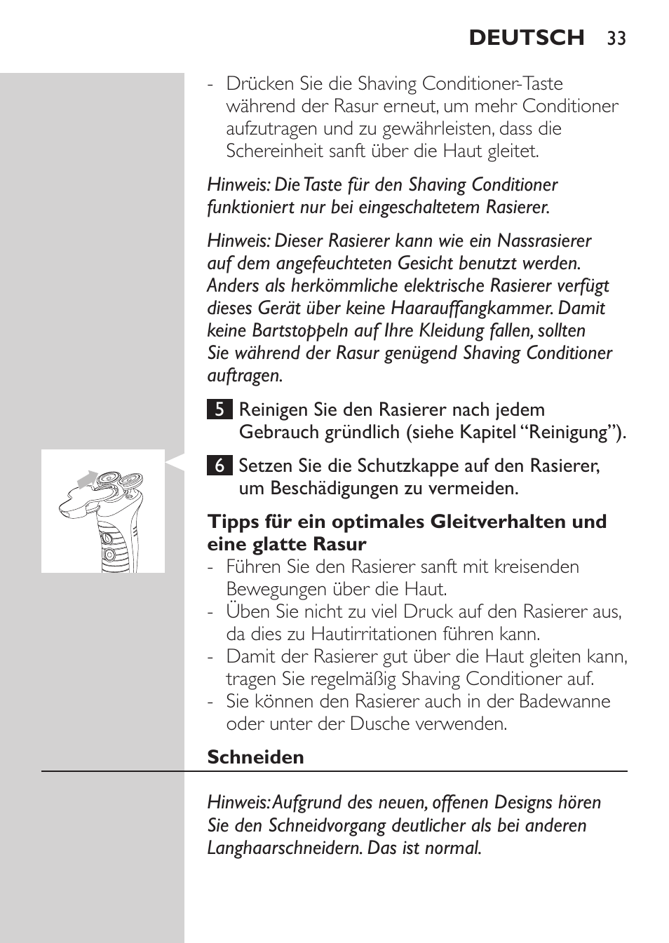 Schneiden | Philips Afeitadora NIVEA FOR MEN User Manual | Page 31 / 180