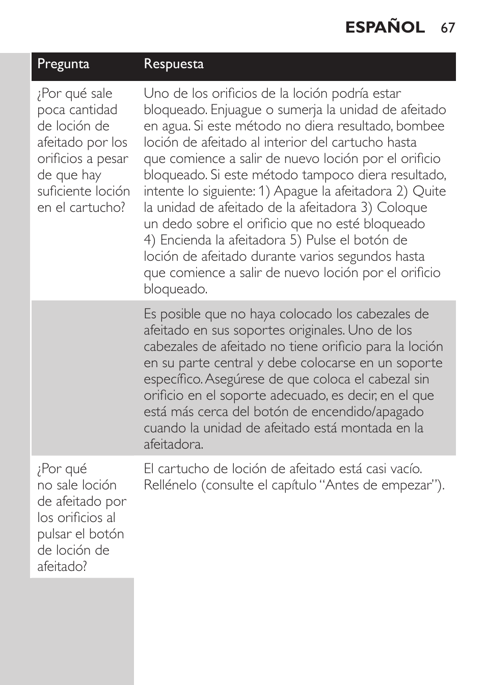Philips Afeitadora NIVEA FOR MEN User Manual | Page 65 / 180