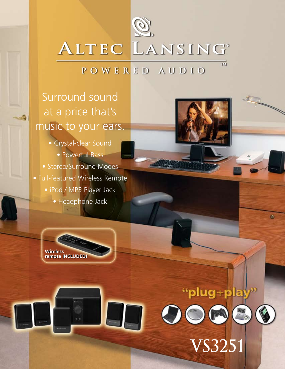 Altec Lansing VS3251 User Manual | 2 pages