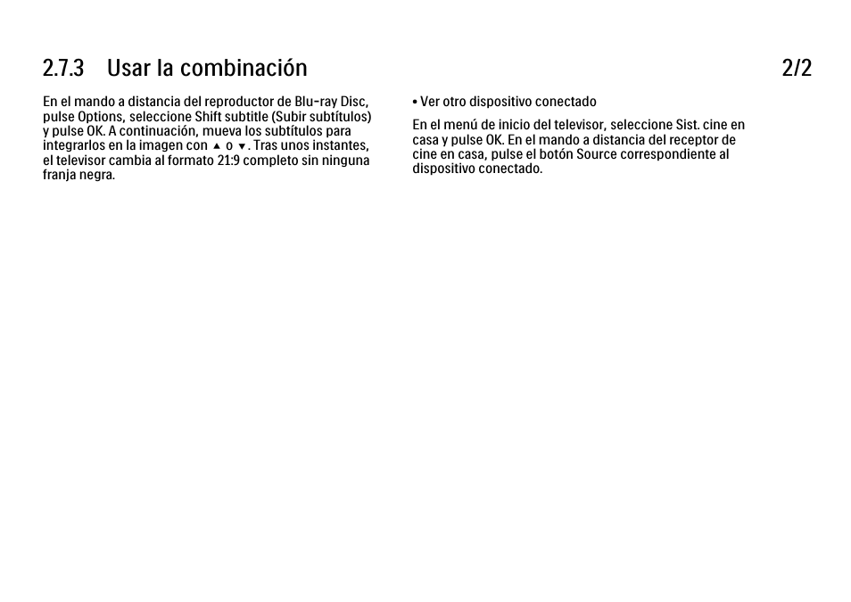 3 usar la combinación 2/2 | Philips Cinema 21:9 TV LCD User Manual | Page 112 / 280