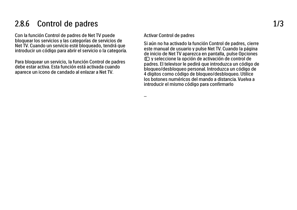 6 control de padres, 6 control de padres 1/3 | Philips Cinema 21:9 TV LCD User Manual | Page 127 / 280