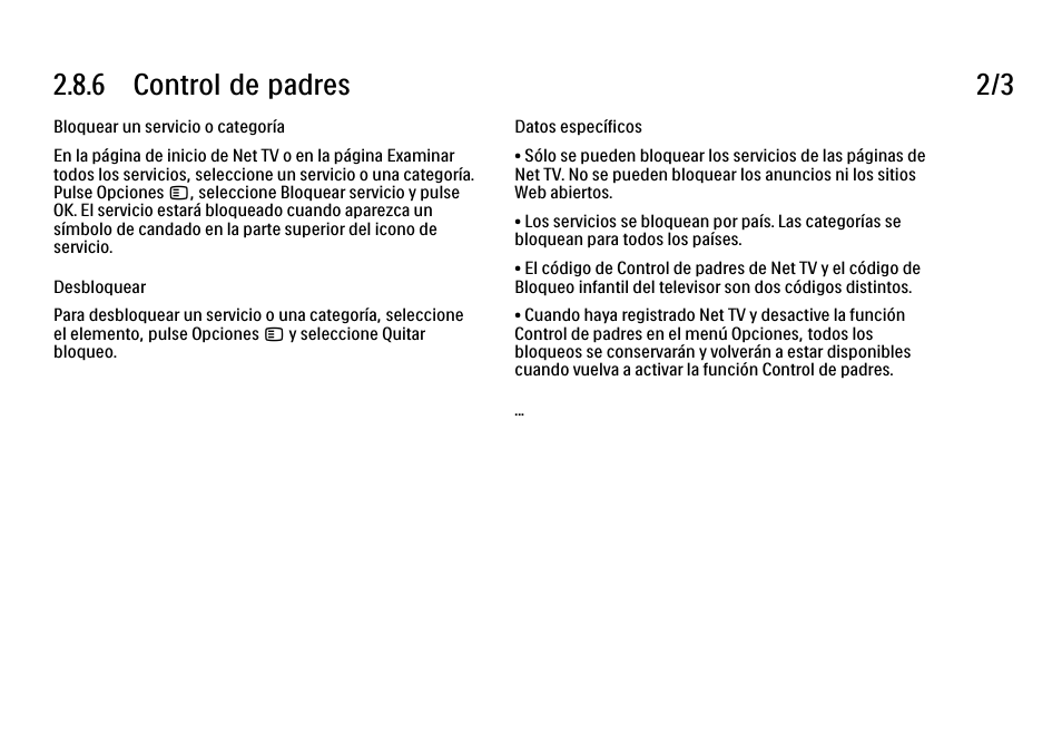 6 control de padres 2/3 | Philips Cinema 21:9 TV LCD User Manual | Page 128 / 280