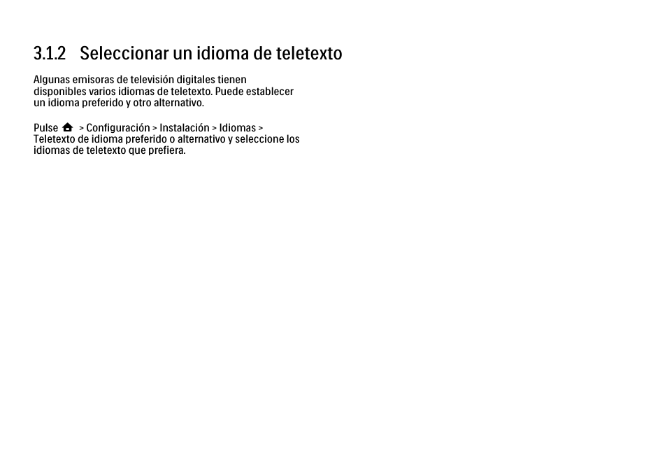 2 seleccionar un idioma, 2 seleccionar un idioma de teletexto | Philips Cinema 21:9 TV LCD User Manual | Page 132 / 280