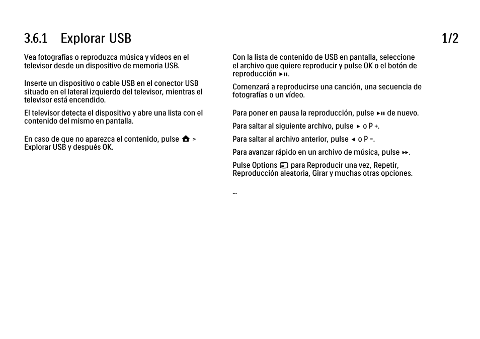 6 multimedia, 1 explorar usb, 1 explorar usb 1/2 | Philips Cinema 21:9 TV LCD User Manual | Page 153 / 280