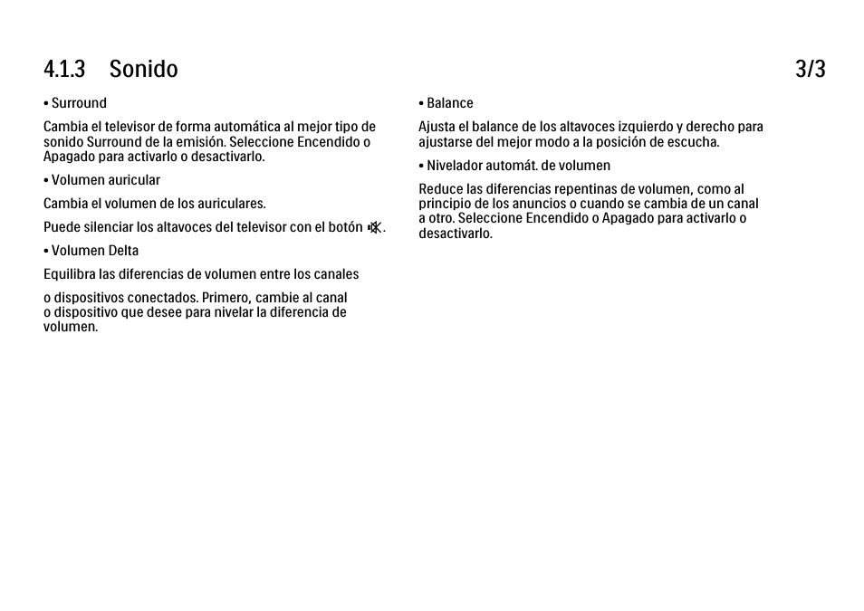 3 sonido 3/3 | Philips Cinema 21:9 TV LCD User Manual | Page 166 / 280