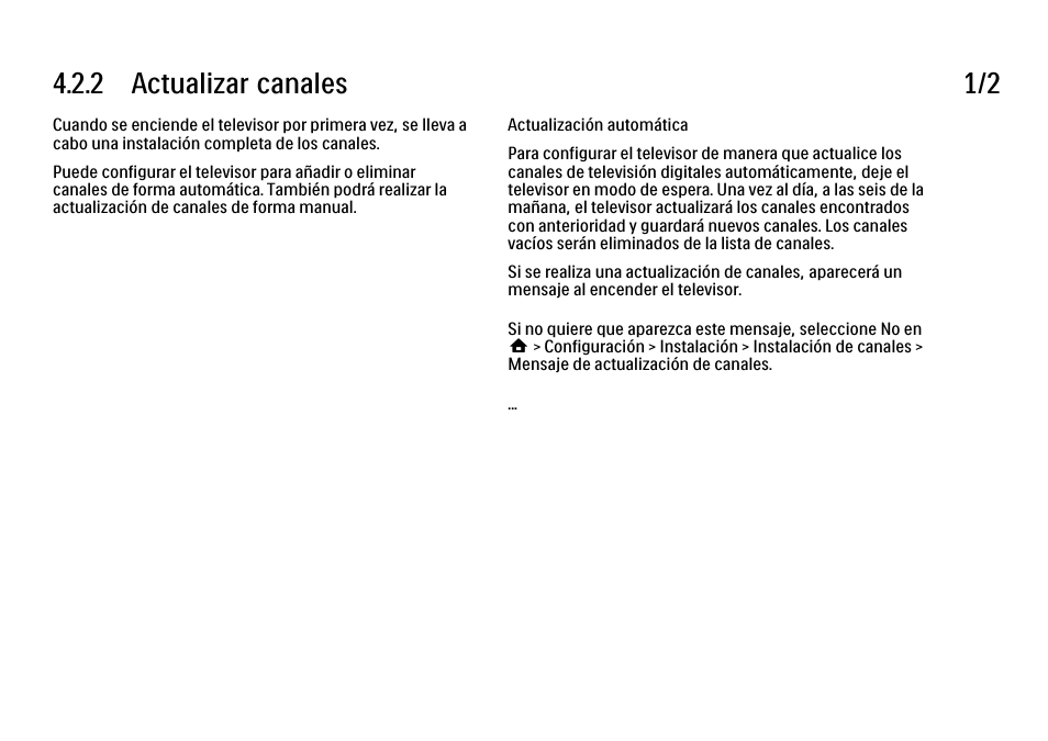 2 actualización, 2 actualizar canales 1/2 | Philips Cinema 21:9 TV LCD User Manual | Page 171 / 280