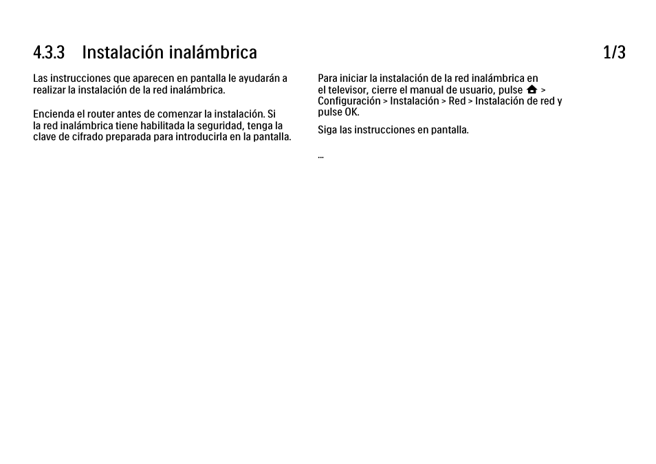 3 instalación inalámbrica, 3 instalación inalámbrica 1/3 | Philips Cinema 21:9 TV LCD User Manual | Page 184 / 280