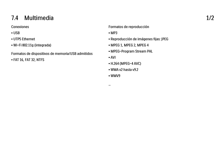 4 multimedia, 4 multimedia 1/2 | Philips Cinema 21:9 TV LCD User Manual | Page 271 / 280