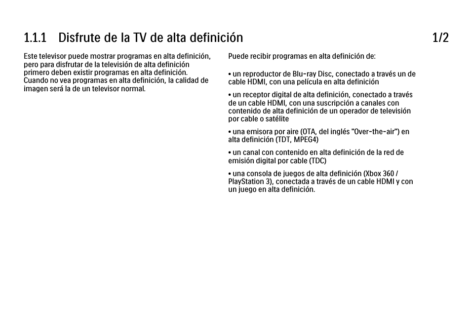 1 introducción, 1 importante, 1 disfrute de la tv de alta definición | 1 disfrute de la tv de alta definición 1/2 | Philips Cinema 21:9 TV LCD User Manual | Page 3 / 280