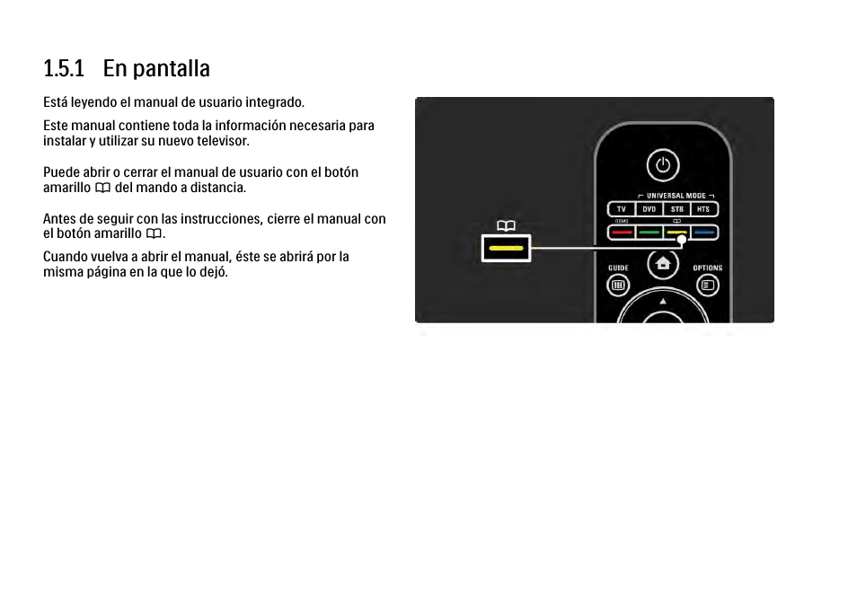 5 manual del usuario, 1 en pantalla | Philips Cinema 21:9 TV LCD User Manual | Page 46 / 280