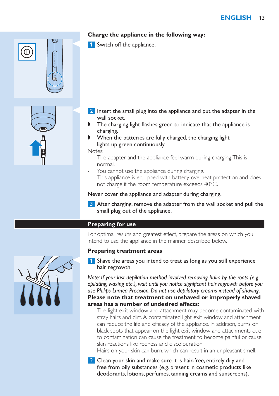 Philips Lumea Precision Sistema de eliminación de vello IPL User Manual | Page 13 / 110