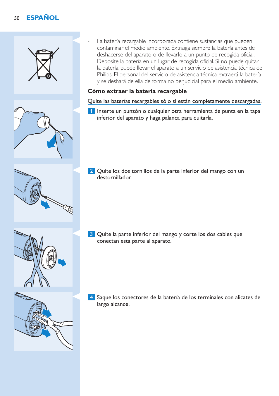 Philips Lumea Precision Sistema de eliminación de vello IPL User Manual | Page 50 / 110